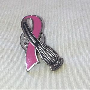 Breast Cancer Awareness Pink Lapel Whisk Pin